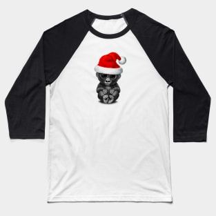 Baby Gorilla Wearing a Santa Hat Baseball T-Shirt